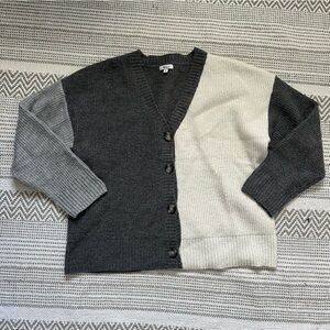 Colourblock Gray and Cream Women's Sweater